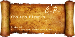 Chalupa Piroska névjegykártya