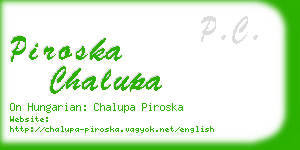 piroska chalupa business card